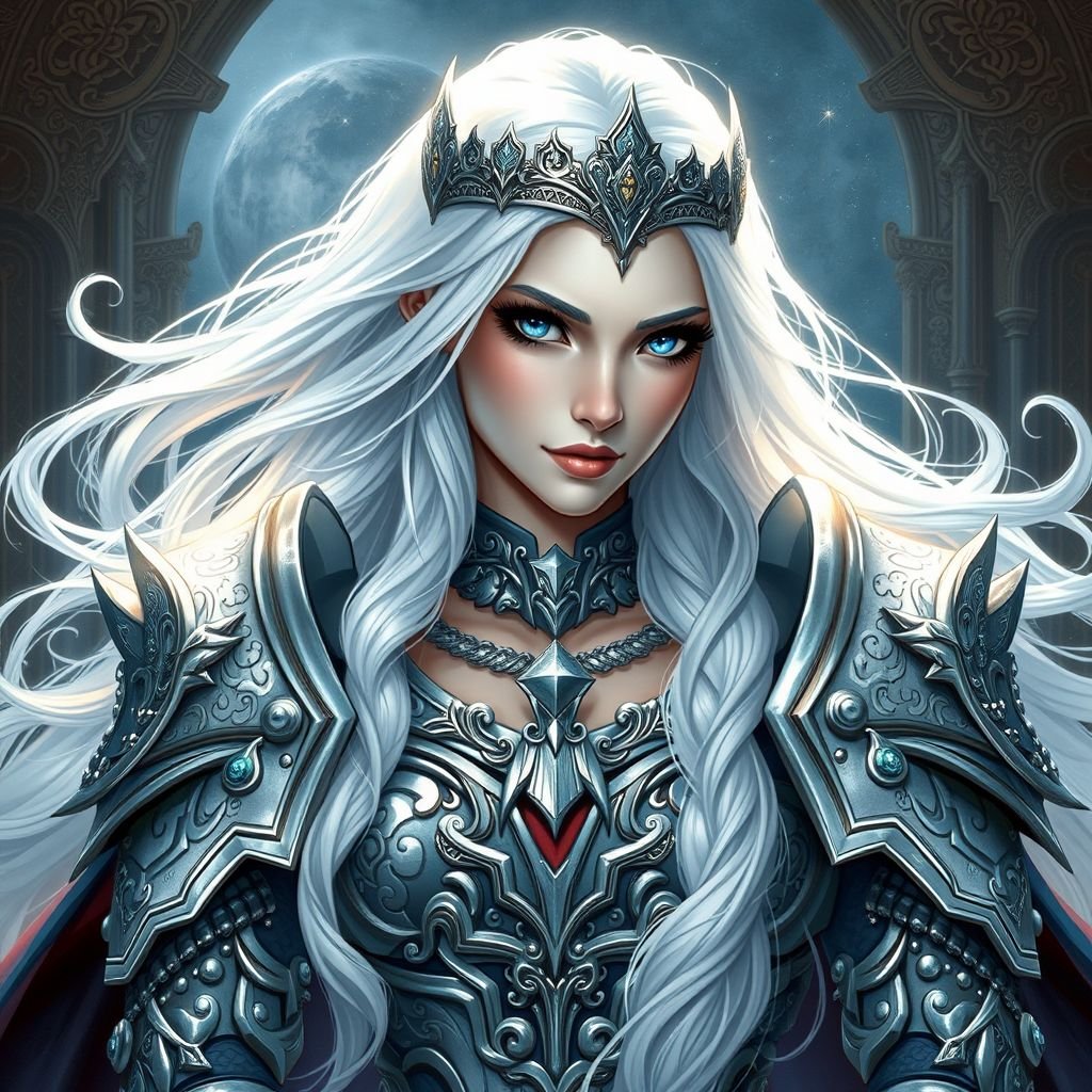 A Queen with white hair who is strong