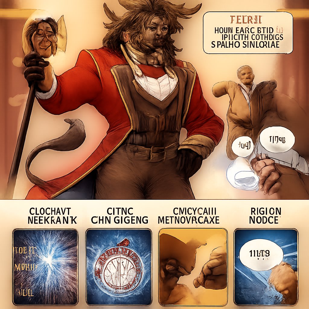 A male medium brown Minotaur with brown eyes that has a well~proportioned figure that works at freak show as the ringmaster. That has abilities of Reality Rejection, Time Manipulation (Chronokineses), Zoolingualism (Language of Cattle only), Human Speech. He’s basically a hybrid with his mother being a human with half-animal (Cretan Cattle) physiology and his father a Cretan Bull.