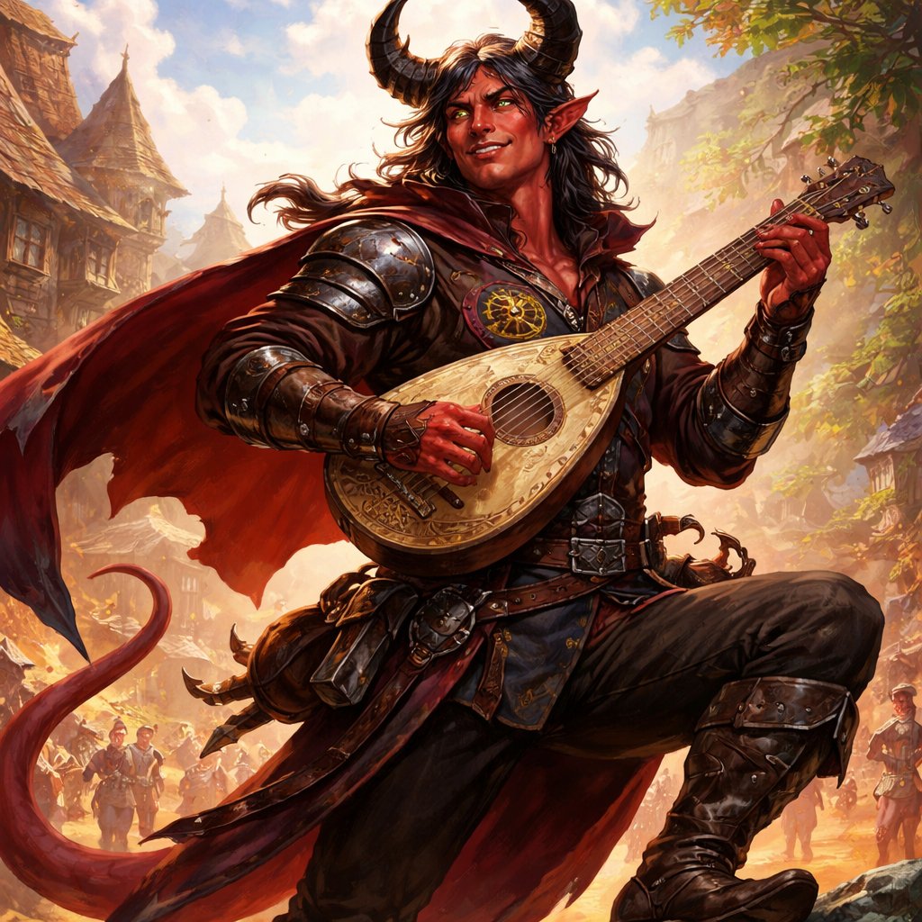 Male Tiefling bard