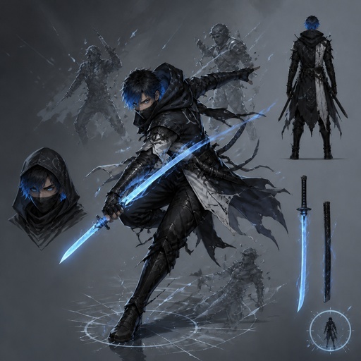 the concept art for a character in a video game