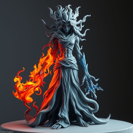 Give me a image showing power of shadow fire frost and mind control 