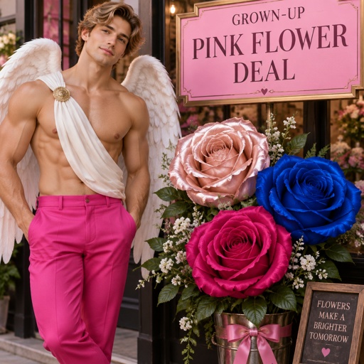Angel Hot Pink Pale Rose Gold Blue Rose Pink Vivid Raspberry Color Angel Male Leg Pants Grown Up Pink Flower Rose Deal