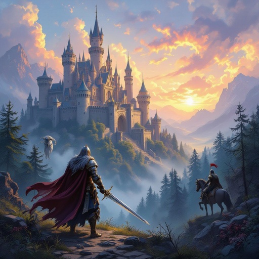 Historical kingdoms and men with drawn swords