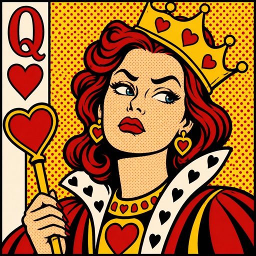 Queen of hearts with a very crooked crown
