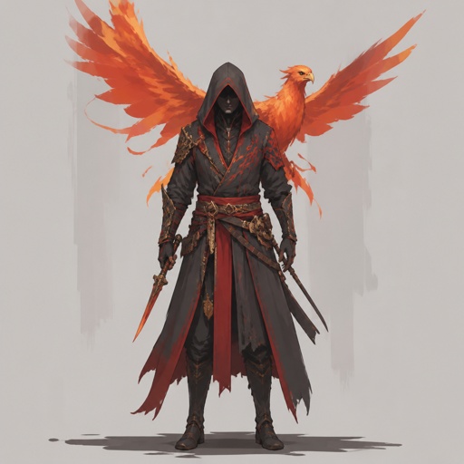 assassin with fire bird 