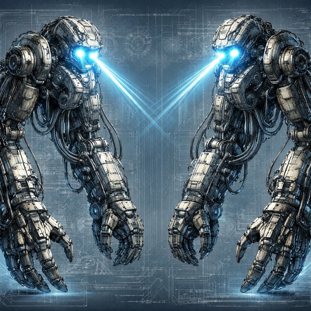 Giant robotic arms and laser eyes