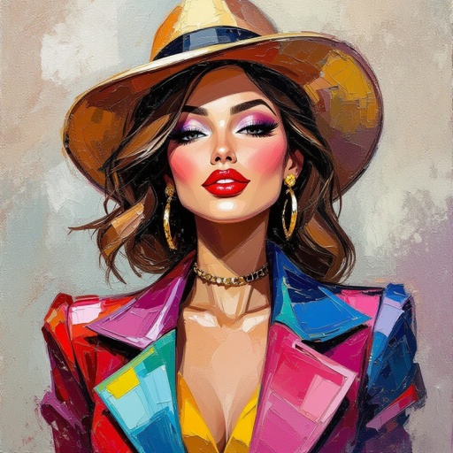 Create a character lady who has attitude but is funny looking but about fashion and loves lipgloss