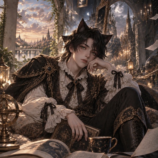 a woman sitting on top of a table next to a book