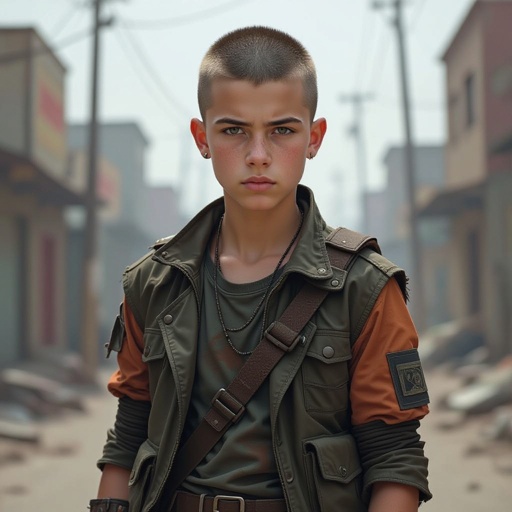 A 16 year old boy with a buzz cut who is white