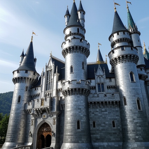 A castle with silver walls 