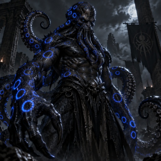 His name is blue ring, a blue ring octopus, half human. His skin is the same as a blue ring octopus, muscular super villain. 