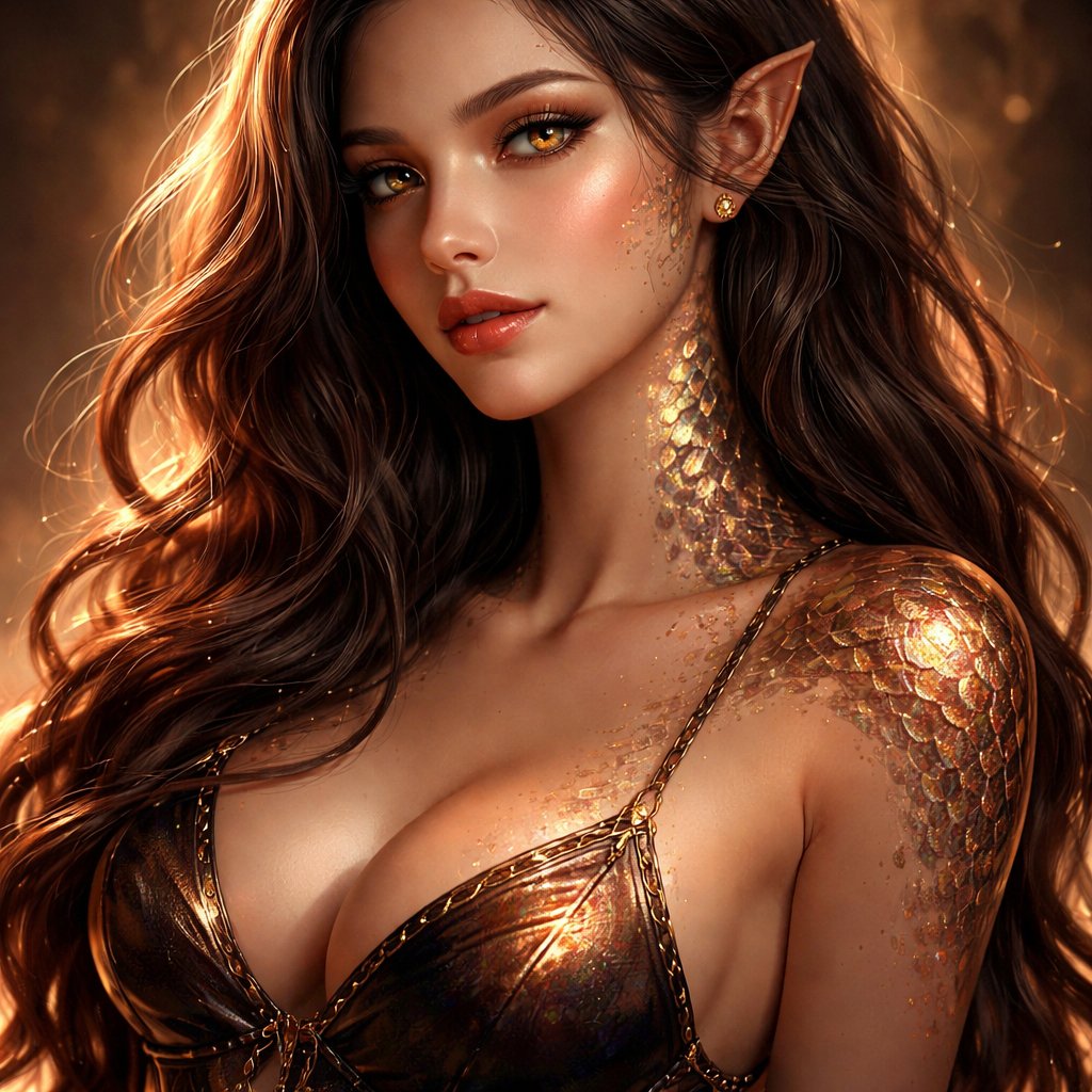 A hot girl mixed with a dragon