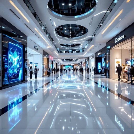 White cyber inside mall