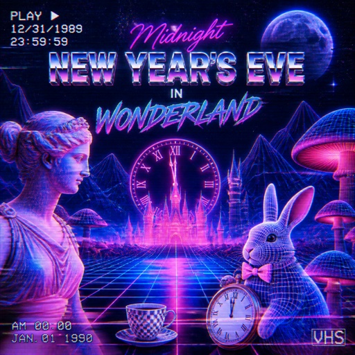 Midnight toasting at New Year’s Eve in wonderland 