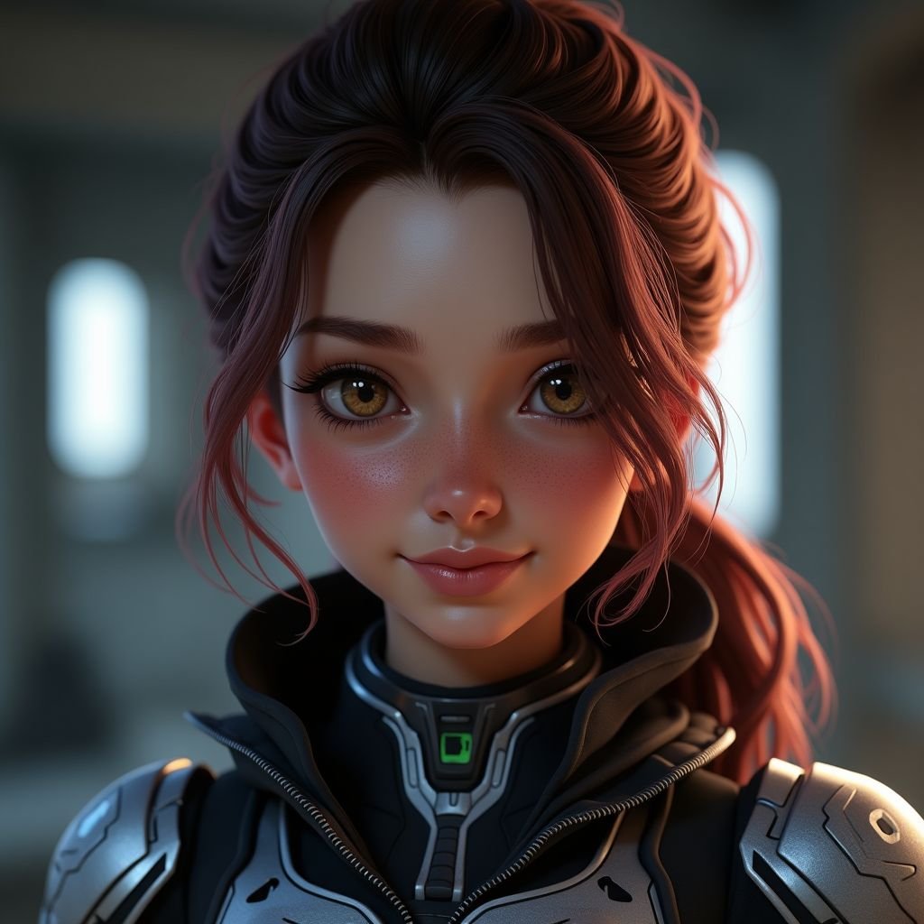 Mass Effect Babe wielding an Omni tool