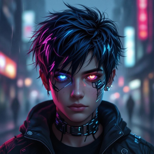 Dark Mysterious teen boy with dark brown hair brown eyes and with a dark past