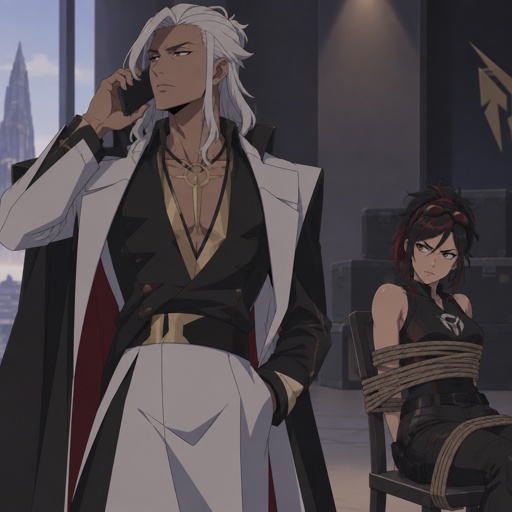 Accurate Kado Thorne from Fortnite white hair, calling on the phone, Jules from Fortnite tied up 
