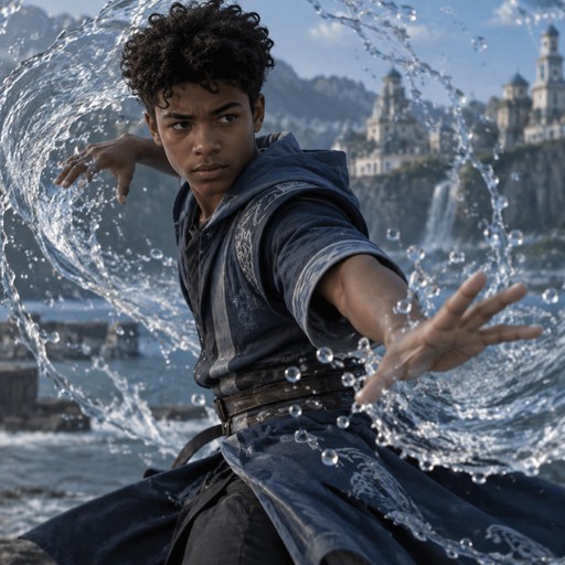 a brown boy teenager who has water powers