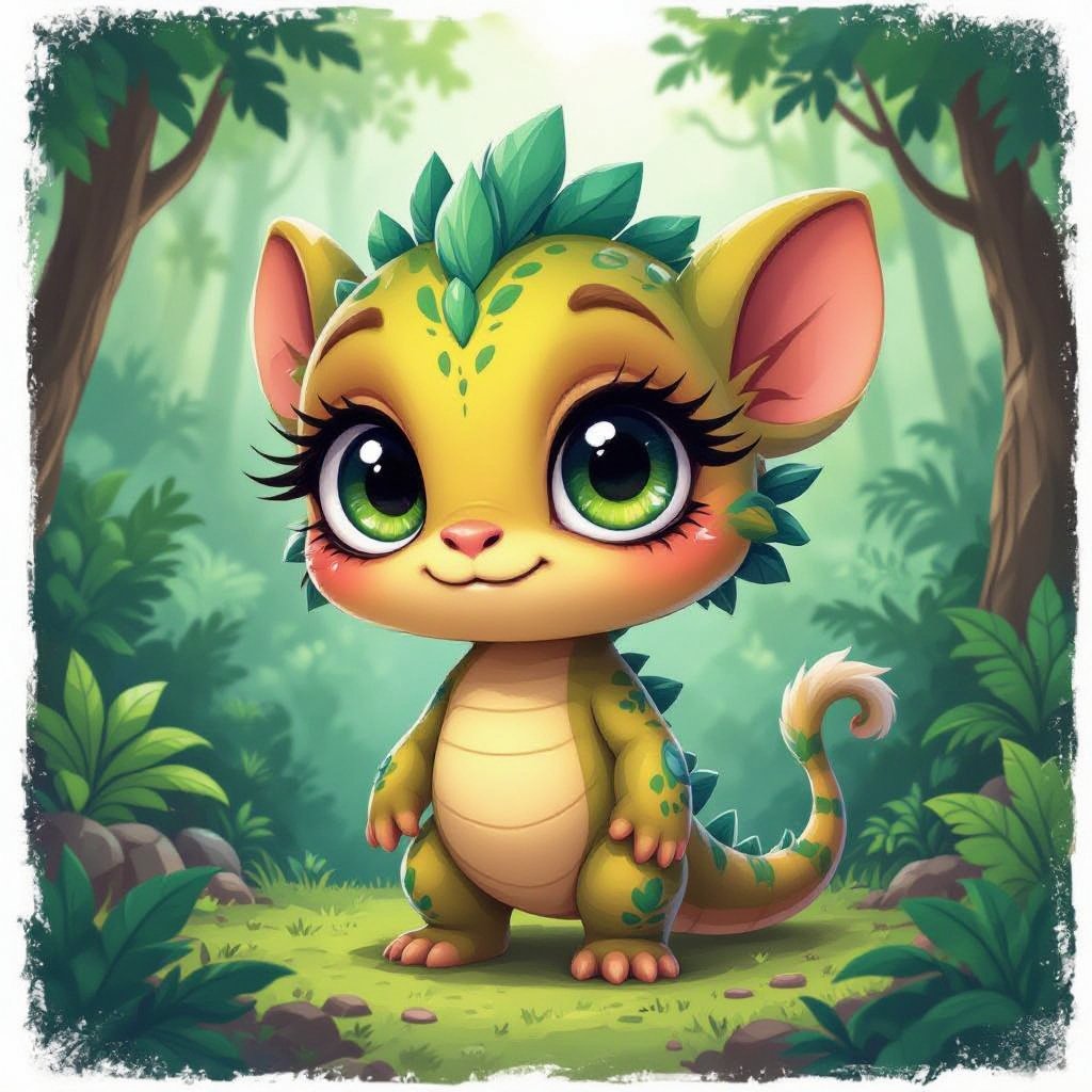 Create a chibi character who lives in the jungle