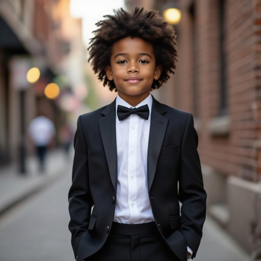 Hot mixed boy with Afro hair in a suit 
