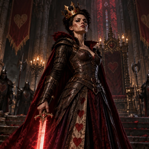 Queen of hearts with a very crooked crown