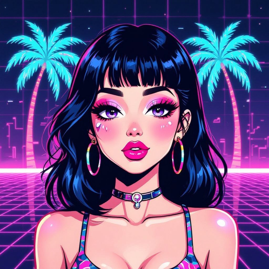 Create a character lady who has attitude but is funny looking and loves lipgloss 