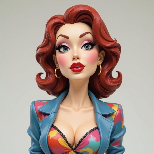 Create a funny looking character showing there whole body head to toe, a lady who will has attitude but is funny looking and loves lipgloss 