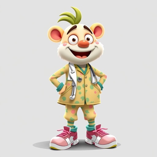 create a doctor, named doctor p Pom. Who is funny human looking from head to toe. And he always says immediately results to surgery for anything even small things. So please be sure to show his whole outfit head to toe.