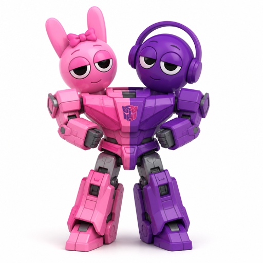 Pinki from Sprunki as Elita One merging with Jevin from Sprunki starting with her legs 