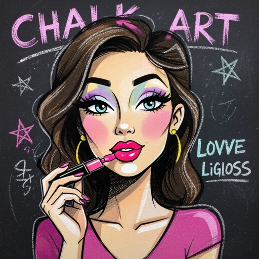 Create a character lady who has attitude but is funny looking and loves lipgloss 
