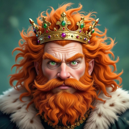 A king with ginger hair who is crazy 