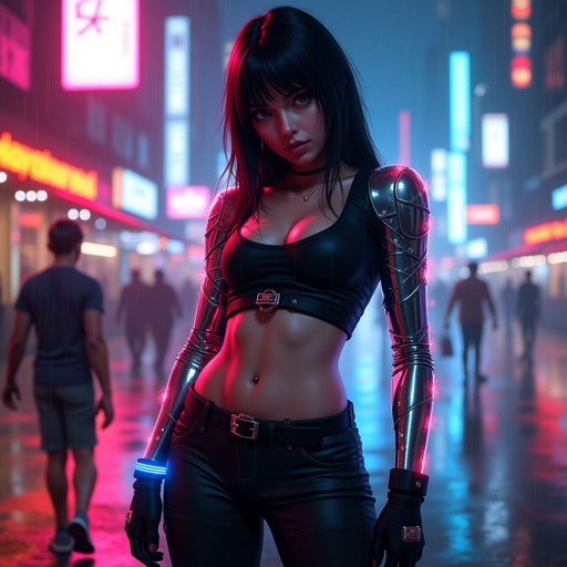 Mass Effect Babe wielding an Omni tool 