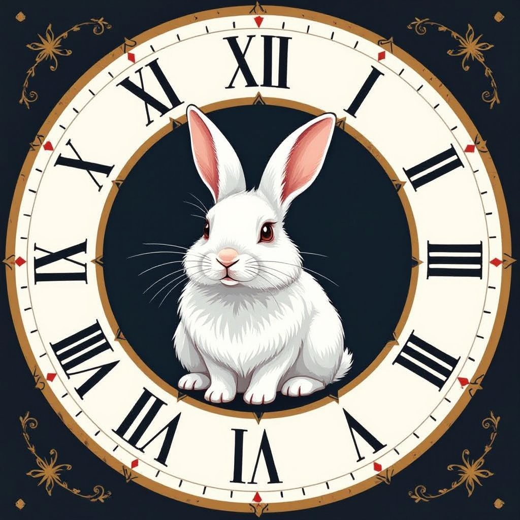 The white rabbit with a beard