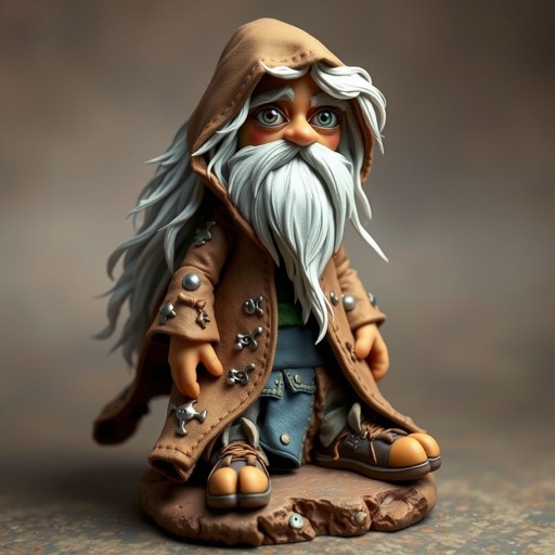 Create old aged character: The Silver-Eyed Wanderer – A tall, long beard hooded androgynous figure with hair that white. piercing silver eyes seem to see both past and present at once. a long, tattered cloak covered in stitched symbols from lands unknown. Show her whole body head to toe including her shoes.