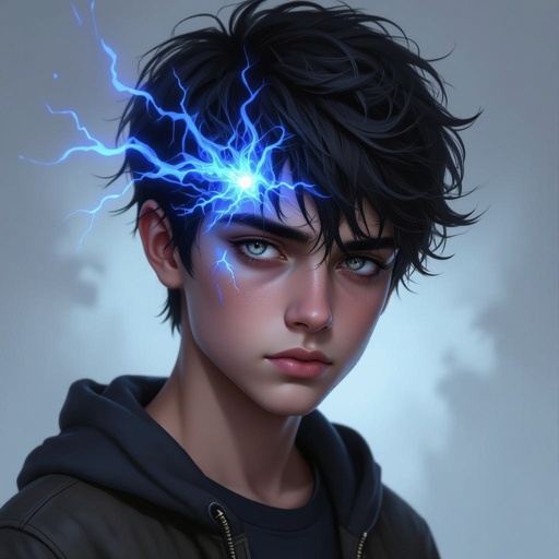 Telekinetic and dark manipulation powers boy teenager 17 years old dark with bad past and mysterious and quite