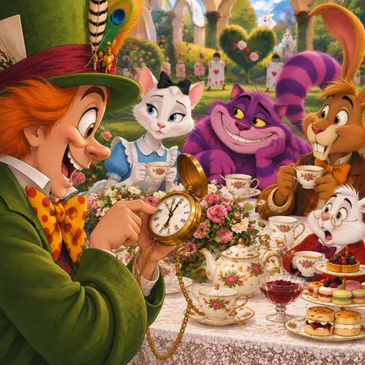the mad tea party with the mad tea party characters
