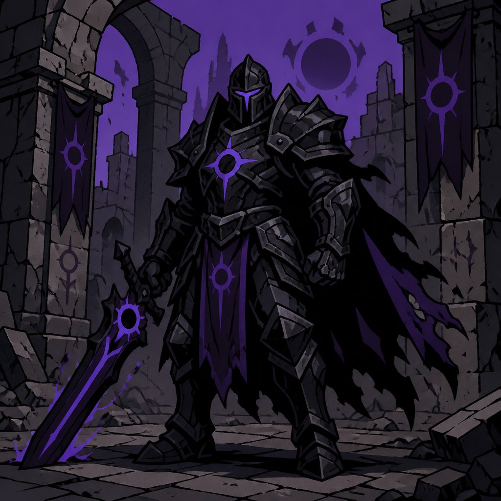 A heavy armored knight void element, location within the ruins