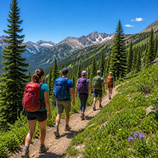 5 Hiker’s on a mountain in the woods 