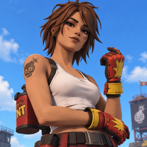 TNTina from Fortnite brown hair