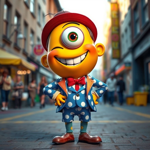 Create a funny guy name one eye Willy, show entire body head to toe 