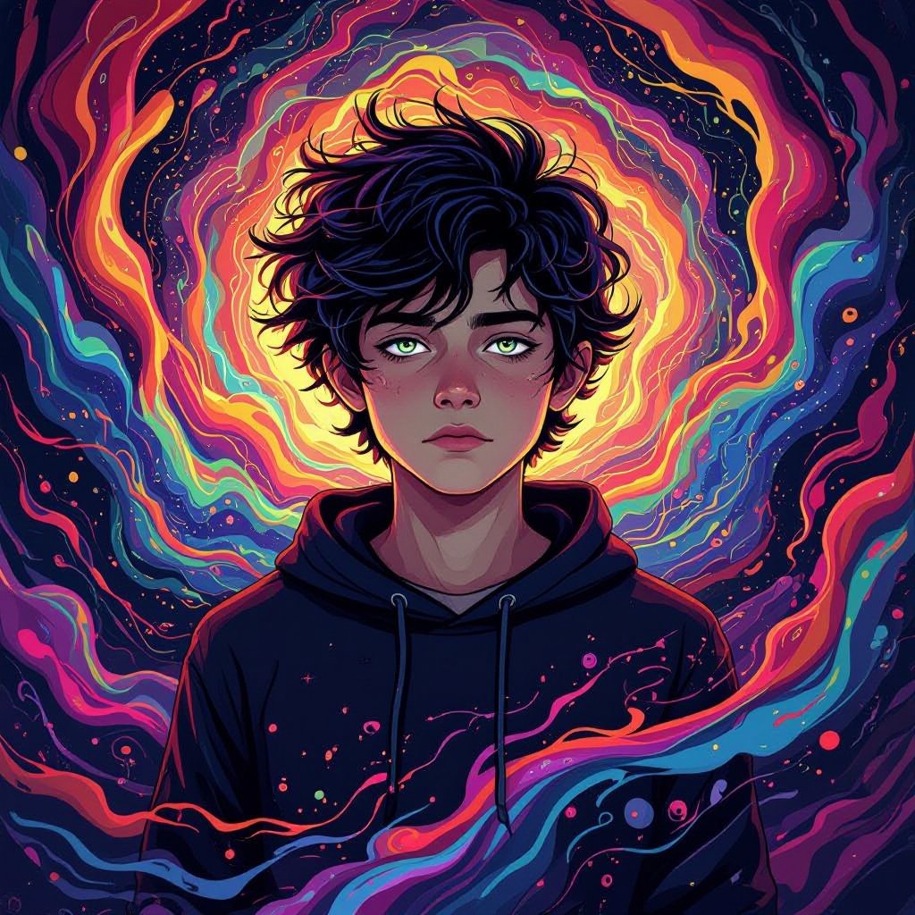 Telekineticz and dark manipulation powers boy teenager 17 years old dark with bad past and mysterious and quite