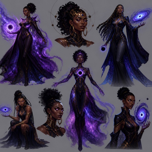 Female Villian African American galaxy powers, multiple of the same character