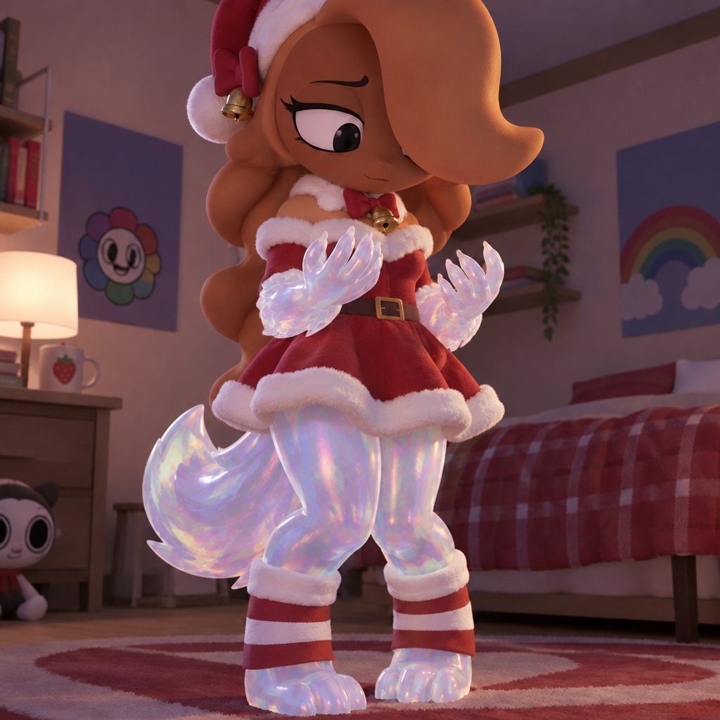 a little girl dressed up as a santa clause