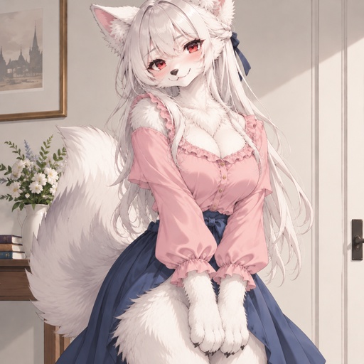 a white cat sitting on top of a table