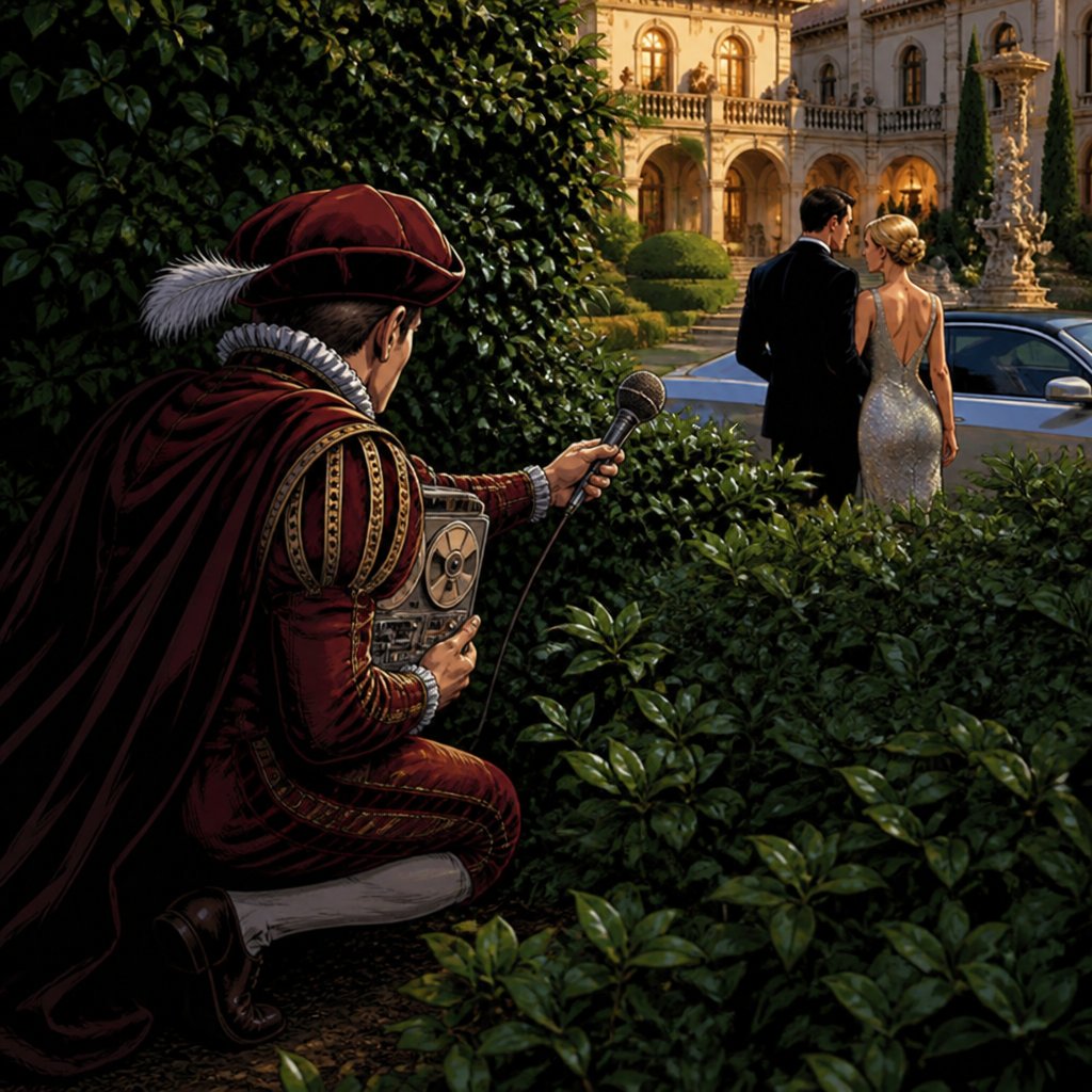 a painting of a man in a red robe and a woman in a white dress