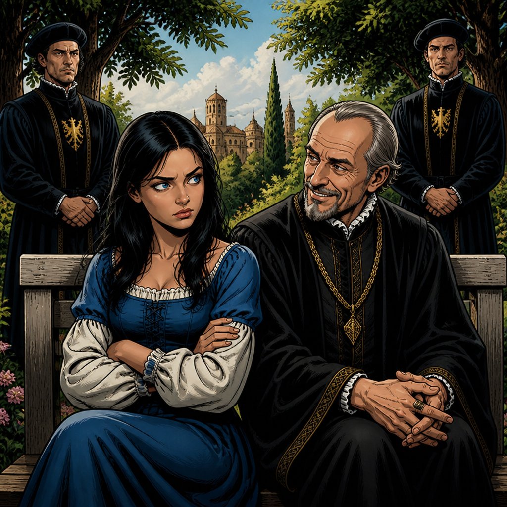 a painting of a man and a woman sitting on a bench