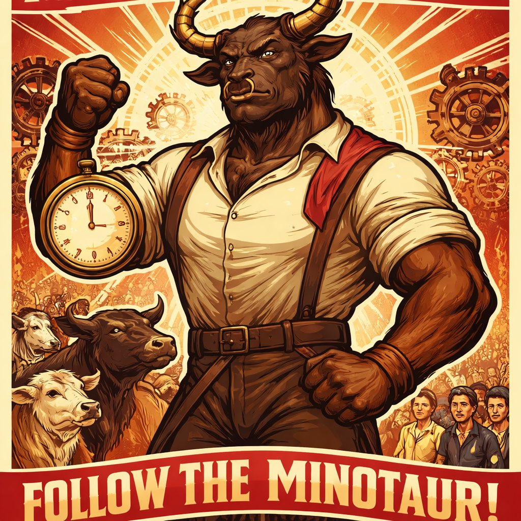 A male medium brown Minotaur with brown eyes that has a well~proportioned figure that works at freak show as the ringmaster. That has abilities of Reality Rejection, Time Manipulation (Chronokineses), Zoolingualism (Language of Cattle only), Human Speech. He’s basically a hybrid with his mother being a human with half-animal (Cretan Cattle) physiology and his father a Cretan Bull.
