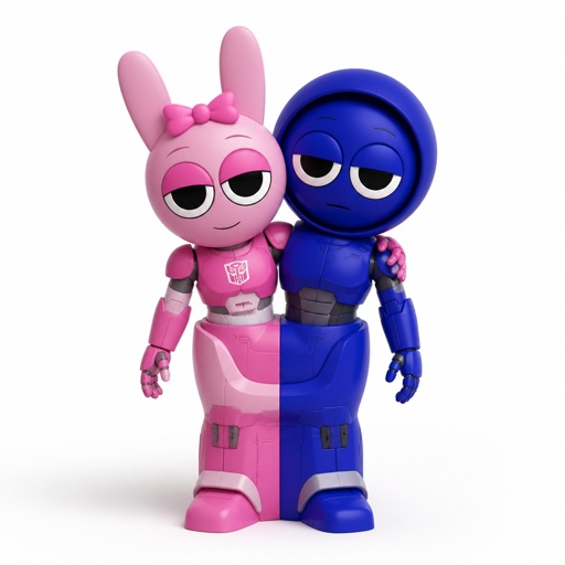 Pinki from Sprunki as Elita One merging with Jevin from Sprunki starting with her legs 