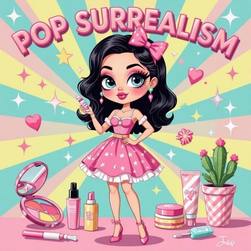 Create a business owner character showing there whole body head to toe, a lady who loves beauty products