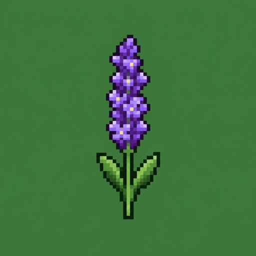 Single Lavender for a fantasy game set in modern times, top-down style